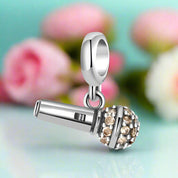 Diamond-Embedded Microphone Charm-Evani Naomi Jewelry