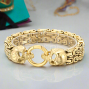 Double Layer Royal Chain Skull Bracelet-Evani Naomi Jewelry