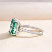 Double Stone Radiant & Pear Cut White Gold Engagement Ring-Evani Naomi Jewelry