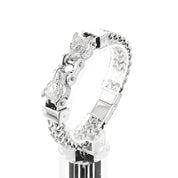 Double Wolf Head Biker Net Bracelet-Evani Naomi Jewelry