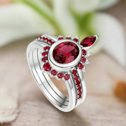 Round-cut Ruby Birthstone Engagement Ring - Evani Naomi Jewelry