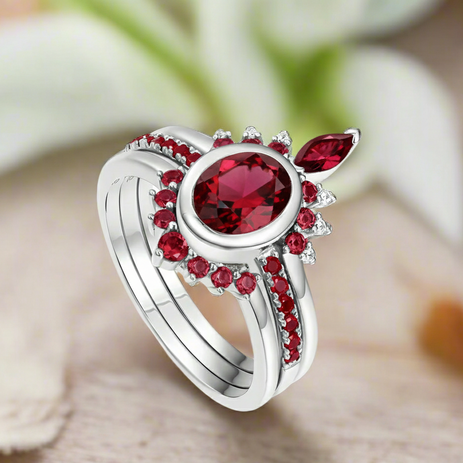 Round-cut Ruby Birthstone Engagement Ring - Evani Naomi Jewelry