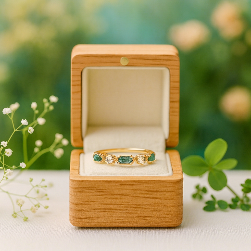 Endless Promise- Natural Moss Agate Ring-Evani Jewelry