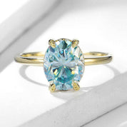 Elegant 10k Yellow Gold Oval Cut Diamond Engagement Ring-Evani Naomi Jewelry