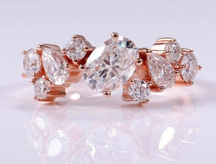 Elegant 14k Rose Gold Diamond Wedding Band-Evani Naomi Jewelry