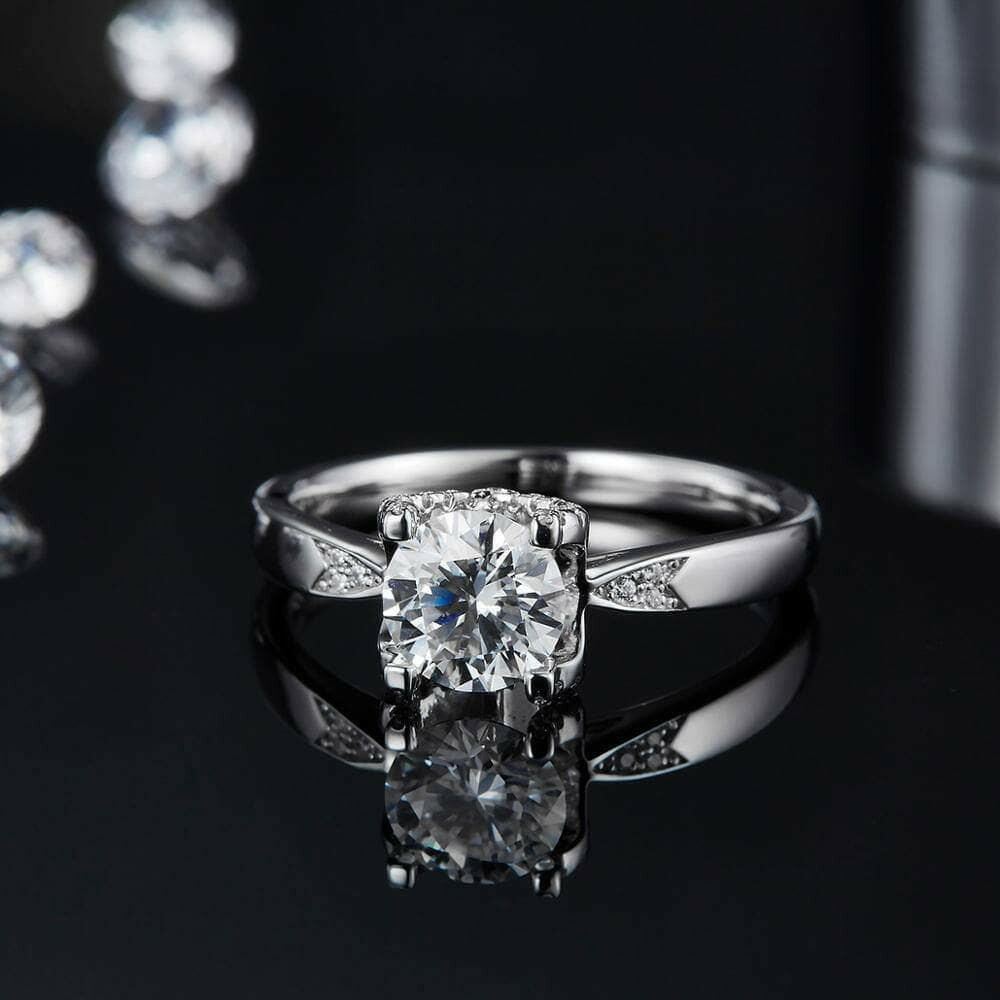 Elegant 1.0 Ct White Gold Engagement Ring-Evani Naomi Jewelry