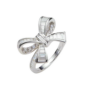 Elegant 1.0ct Bow-knot Design White Gold Engagement Ring-Evani Naomi Jewelry