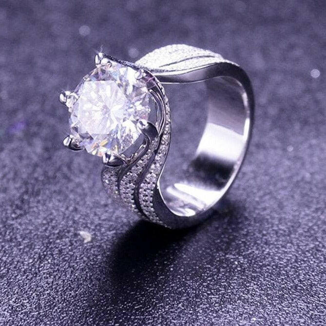 Elegant 5.0 Ct Round Cut Diamond Wedding Ring-Evani Naomi Jewelry