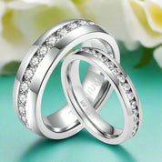 Elegant EVN Diamond Alternative Titanium Wedding Band-Evani Naomi Jewelry