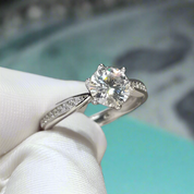 Elegant White Gold Engagement Ring with 1.0ct Diamond-Evani Naomi Jewelry