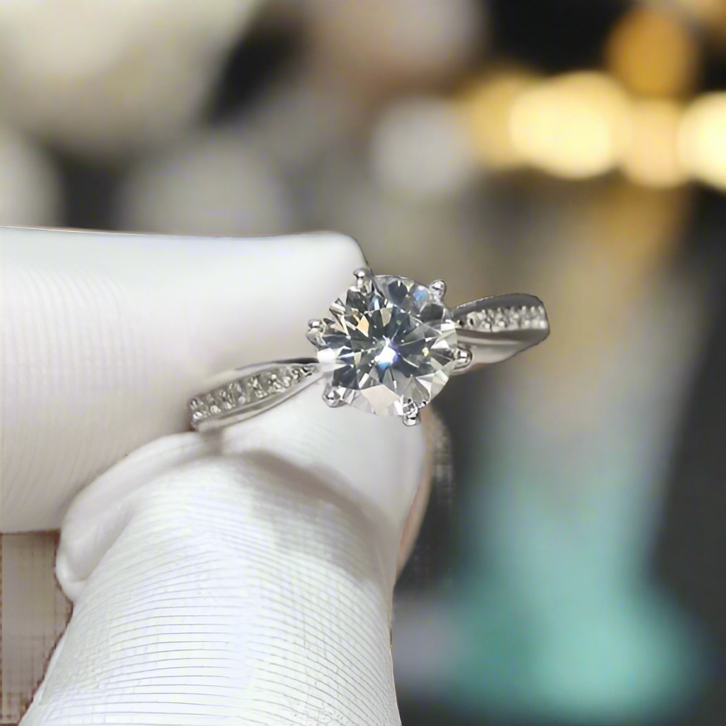 Elegant White Gold Engagement Ring with 1.0ct Diamond-Evani Naomi Jewelry