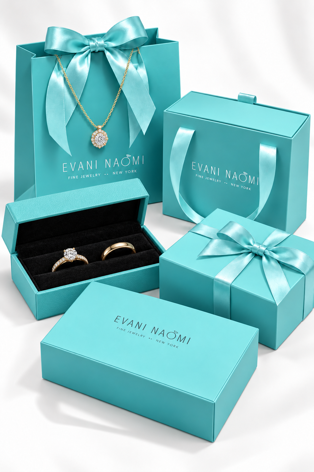 Reference Blue Box and shopping bag