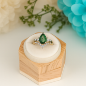 Eternal Love- Kite Shape Moss Agate Wedding Ring-Evani Naomi Jewelry