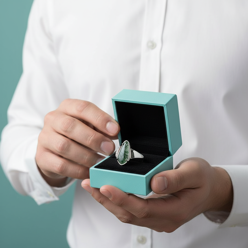 Ring of Solace- Natural Unique Moss Agate Rings - Evani Naomi Jewelry