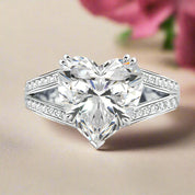 Exquisite Heart Cut 5.0 Carat Diamond Engagement Ring-Evani Naomi Jewelry