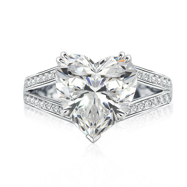 Exquisite Heart Cut 5.0 Carat Diamond Engagement Ring-Evani Naomi Jewelry