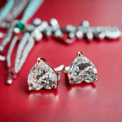 Flash Sale- 2.7 ct Heart-cut Diamond Stud Earrings-Evani Naomi Jewelry