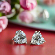 Flash Sale- 2.7 ct Heart-cut Diamond Stud Earrings-Evani Naomi Jewelry