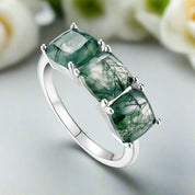 Forest Whispers- Moss Agate Promise Ring-Evani Naomi Jewelry