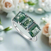 Forest Whispers- Moss Agate Promise Ring-Evani Naomi Jewelry