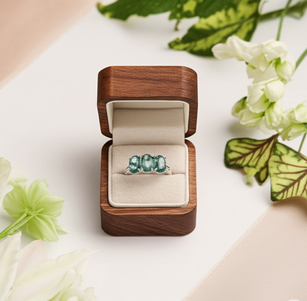Forest Whispers- Moss Agate Promise Ring-Evani Jewelry