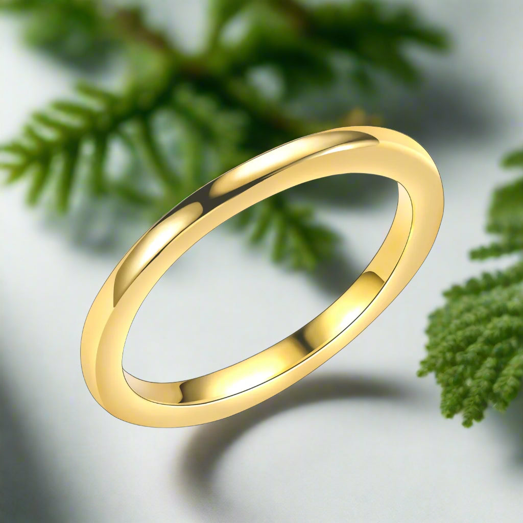 Gold ring on a white background