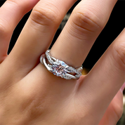 Gorgeous 1.2ct Round Cut Twist Engagement Ring Set-Evani Naomi Jewelry