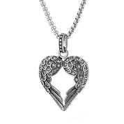 Gothic Heart Shaped Wings Necklace-Evani Naomi Jewelry