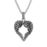 Gothic Heart Shaped Wings Necklace-Evani Naomi Jewelry