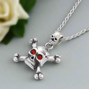 Gothic Skull Diamond Men's Punk Necklace-Evani Naomi Jewelry
