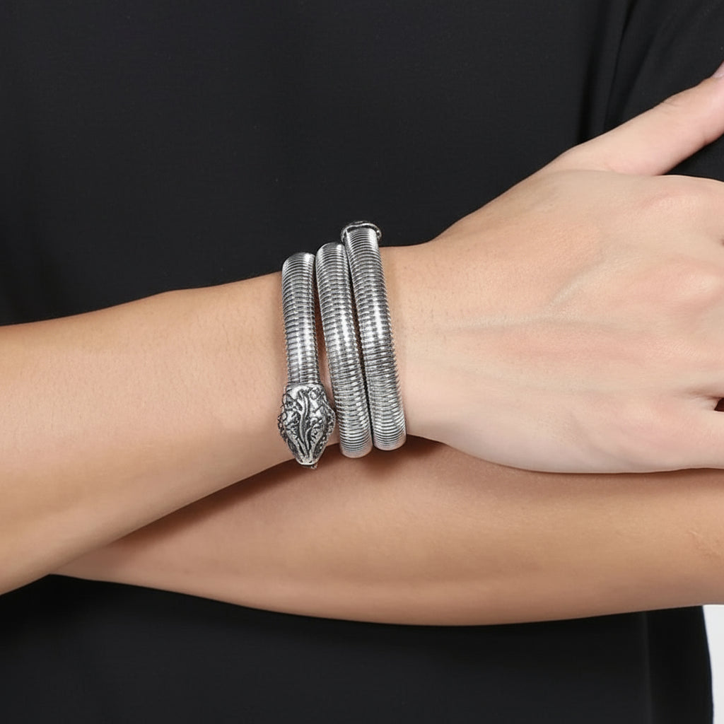 Gothic Snake Viper Vintage Bangles-Evani Naomi Jewelry