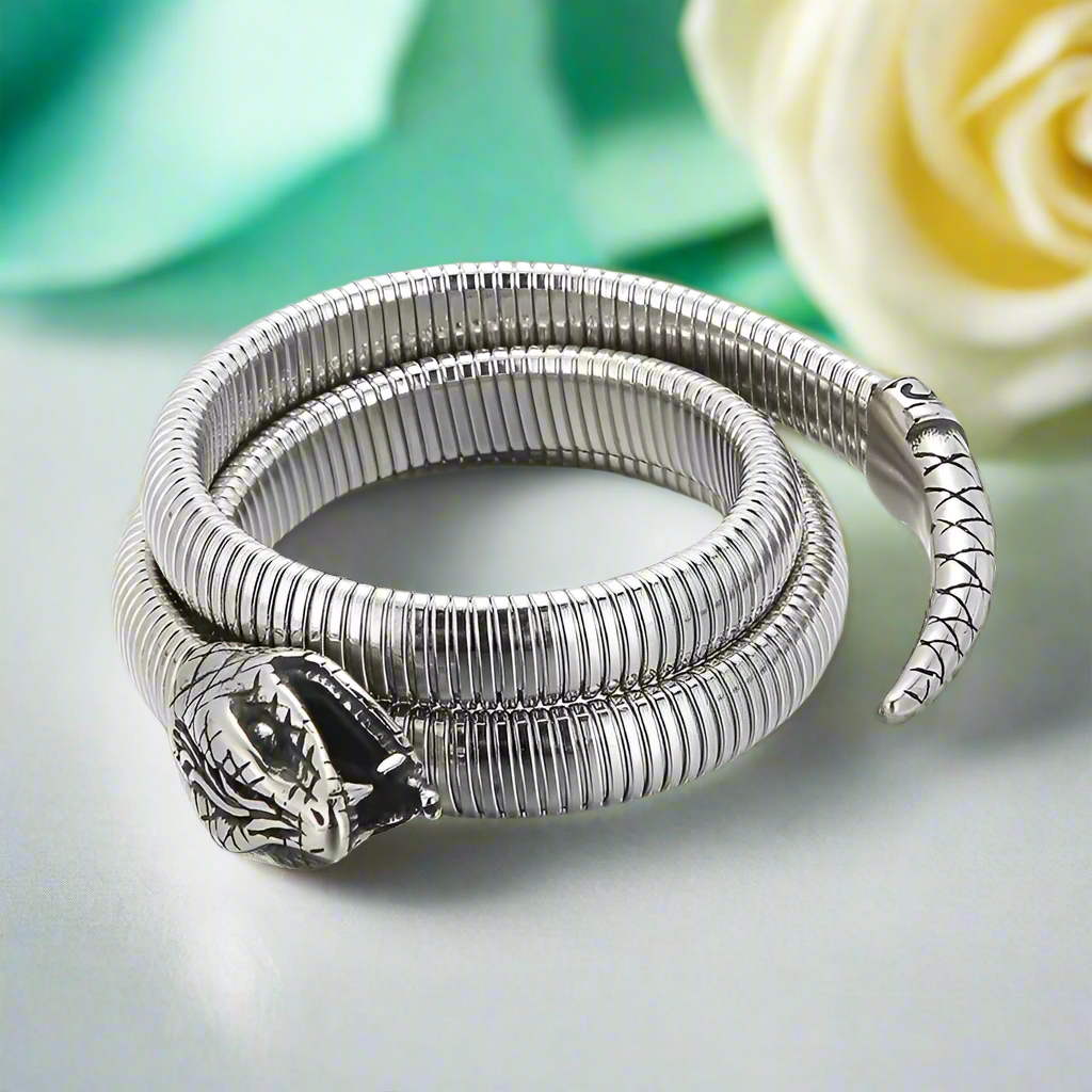 Gothic Snake Viper Vintage Bangles-Evani Naomi Jewelry