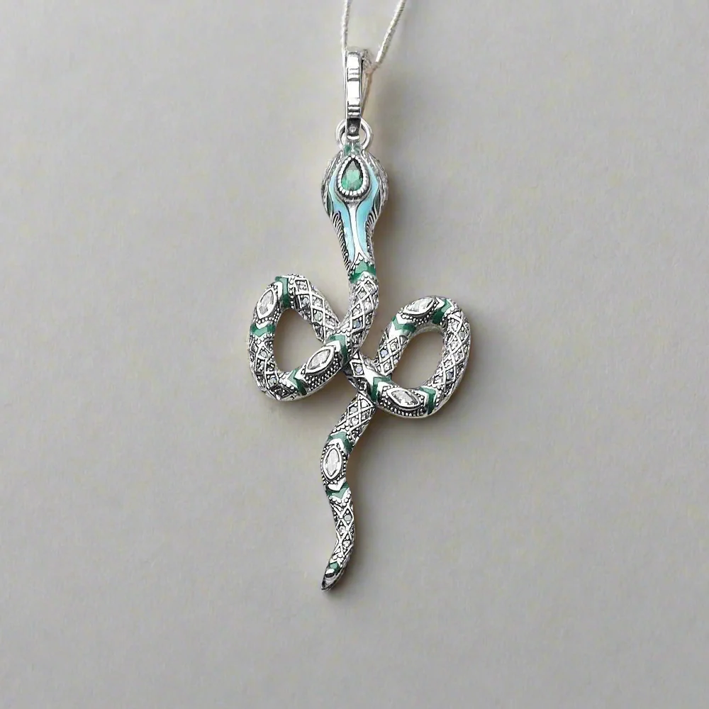Green Snake Pendant-Evani Naomi Jewelry