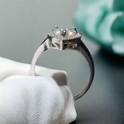 Heart Cut Diamond with Halo Engagement Ring in White Gold-Evani Naomi Jewelry