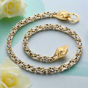 Hip Hop 6mm Bicycle Chain Snake Head Men's Necklace-Evani Naomi Jewelry