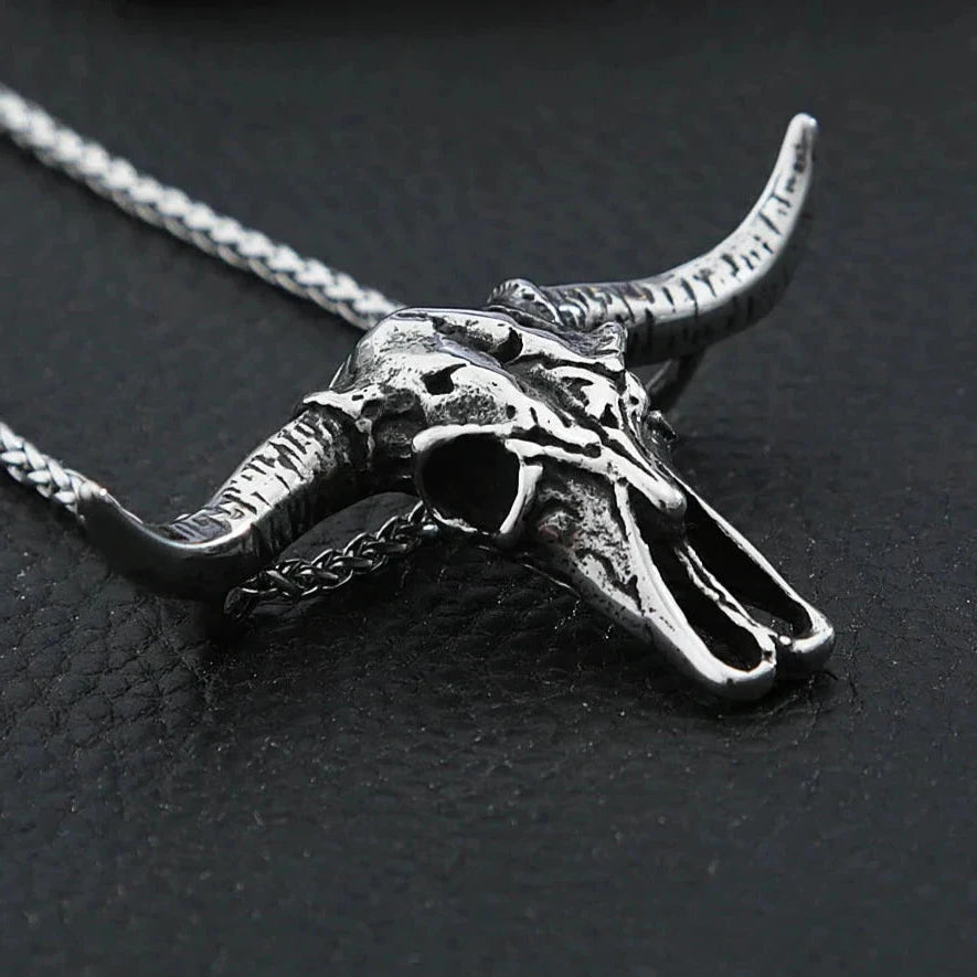 Hip Hop Bull Head Skull Necklace-Evani Naomi Jewelry