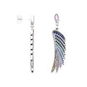 Hummingbird Wing Multi-colored Stones Earrings-Evani Naomi Jewelry