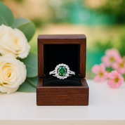 1.0 Ct Round Emerald Birthstone Adjustable Engagement Ring - Evani Naomi Jewelry