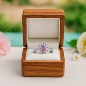 1.0 Ct Round Cut Moissanite Tourmaline Birthstone Engagement Ring - Evani Naomi Jewelry