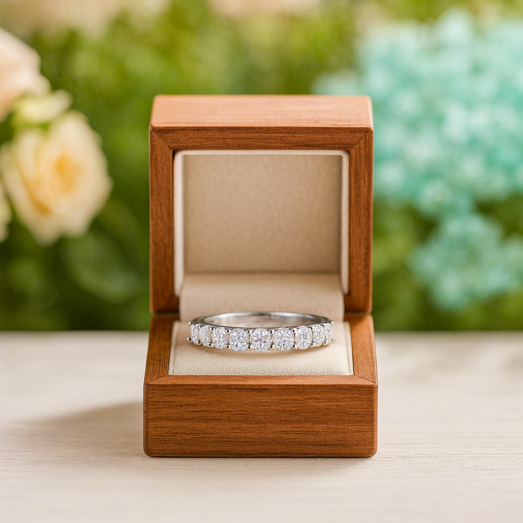 1.75 ct Seven Pieces Round Diamond Wedding Band - Evani Naomi Jewelry
