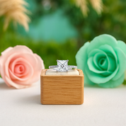 Princess-cut 1.00 ct Half-Eternity Diamond Engagement Ring - Evani Naomi Jewelry