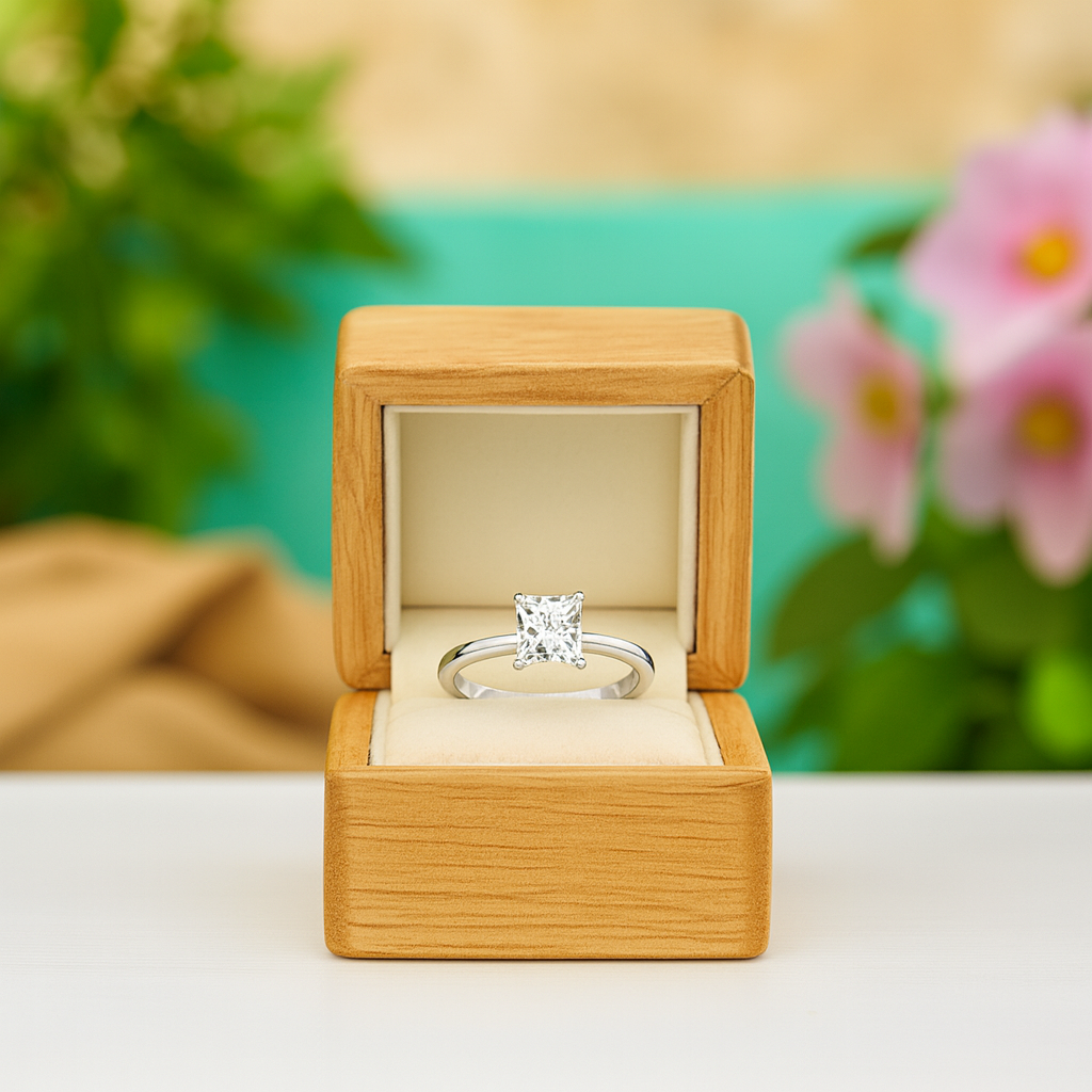 Princess-cut 1.00 ct Diamond Engagement Ring - Evani Naomi Jewelry