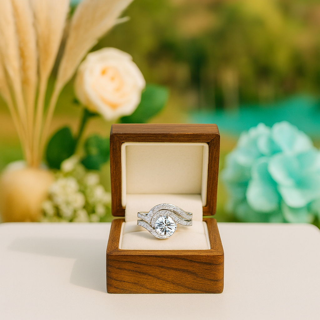 Vintage 1.25 ct Diamond Bridal Ring Set - Evani Naomi Jewelry