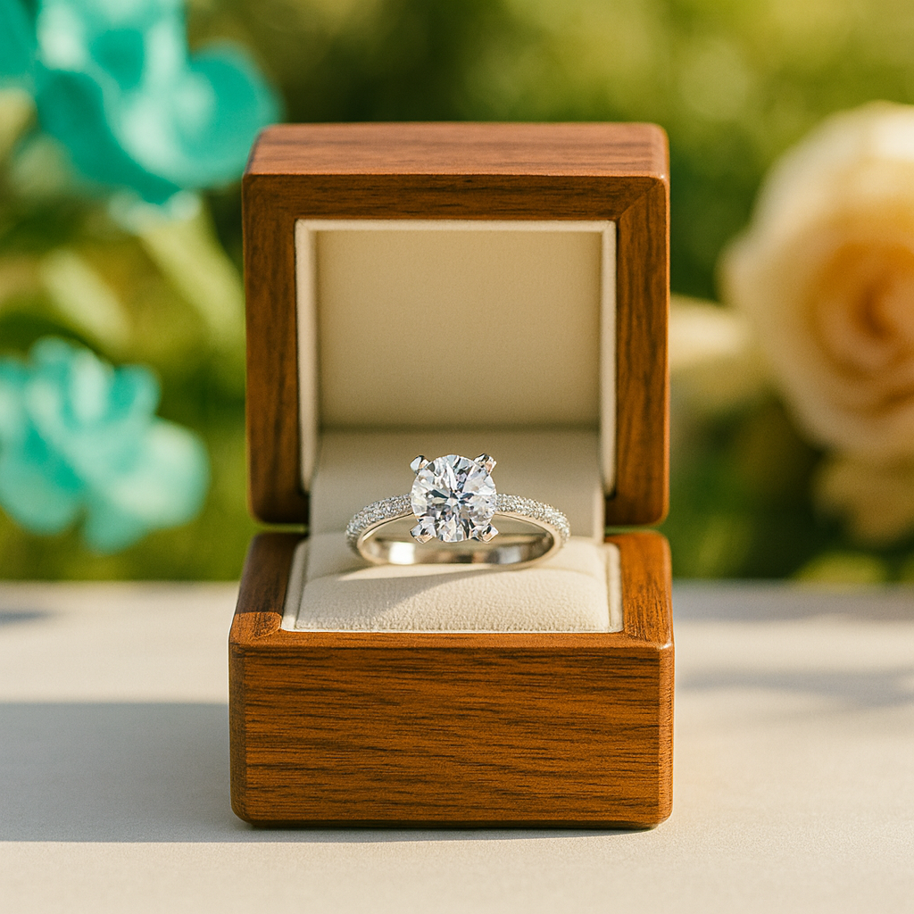 4-Prong 1.00 ct Round Diamond Engagement Ring - Evani Naomi Jewelry