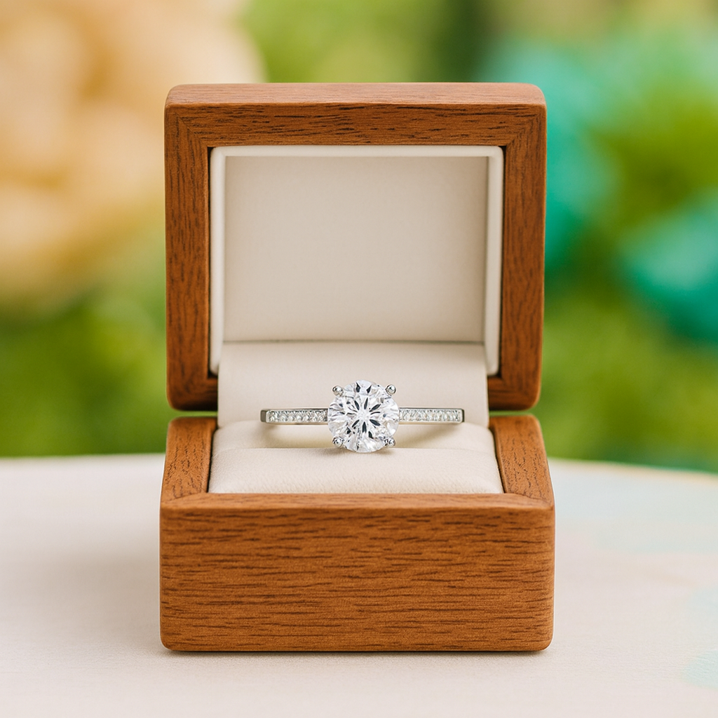 Classic Half-Eternity 1.25 ct Diamond Engagement Ring - Evani Naomi Jewelry