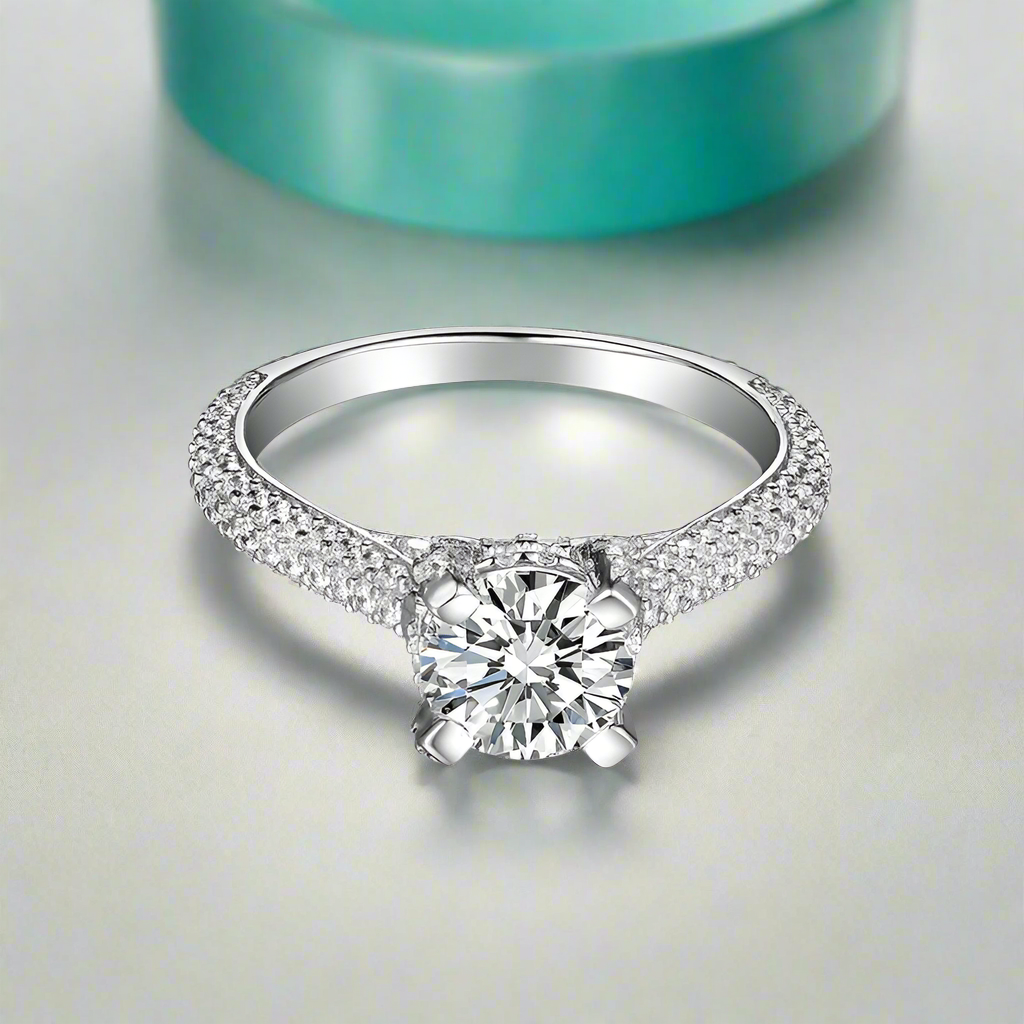 Luxurious 1.0ct Diamond White Gold Engagement Ring-Evani Naomi Jewelry