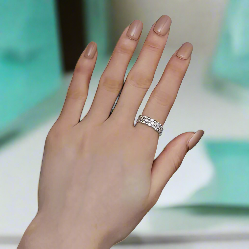 Multi-layer Diamond with Beans Wedding Band-Evani Naomi Jewelry
