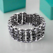 Multiple Skull Heads Charm Punk Bracelet-Evani Naomi Jewelry