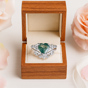 My Heart- Natural Moss Agate Wedding Ring-Evani Naomi Jewelry