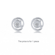 One Piece Symbol Dancing Diamond Stud Earring-Evani Naomi Jewelry